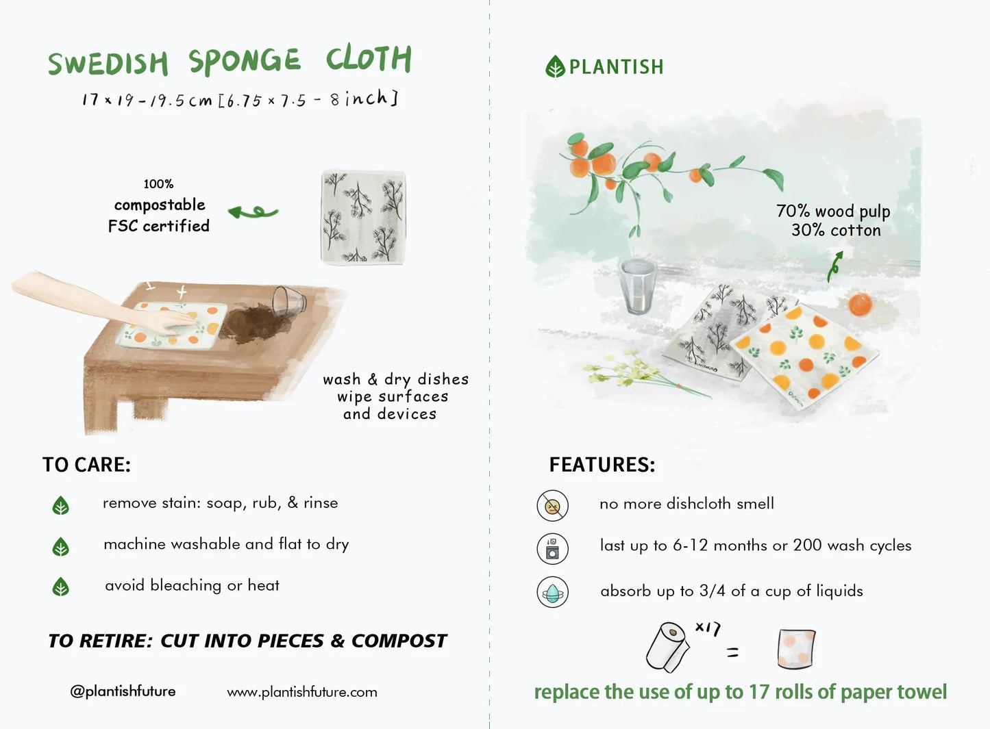 Solid Dish Soap Sponge Cloth Bundle-6