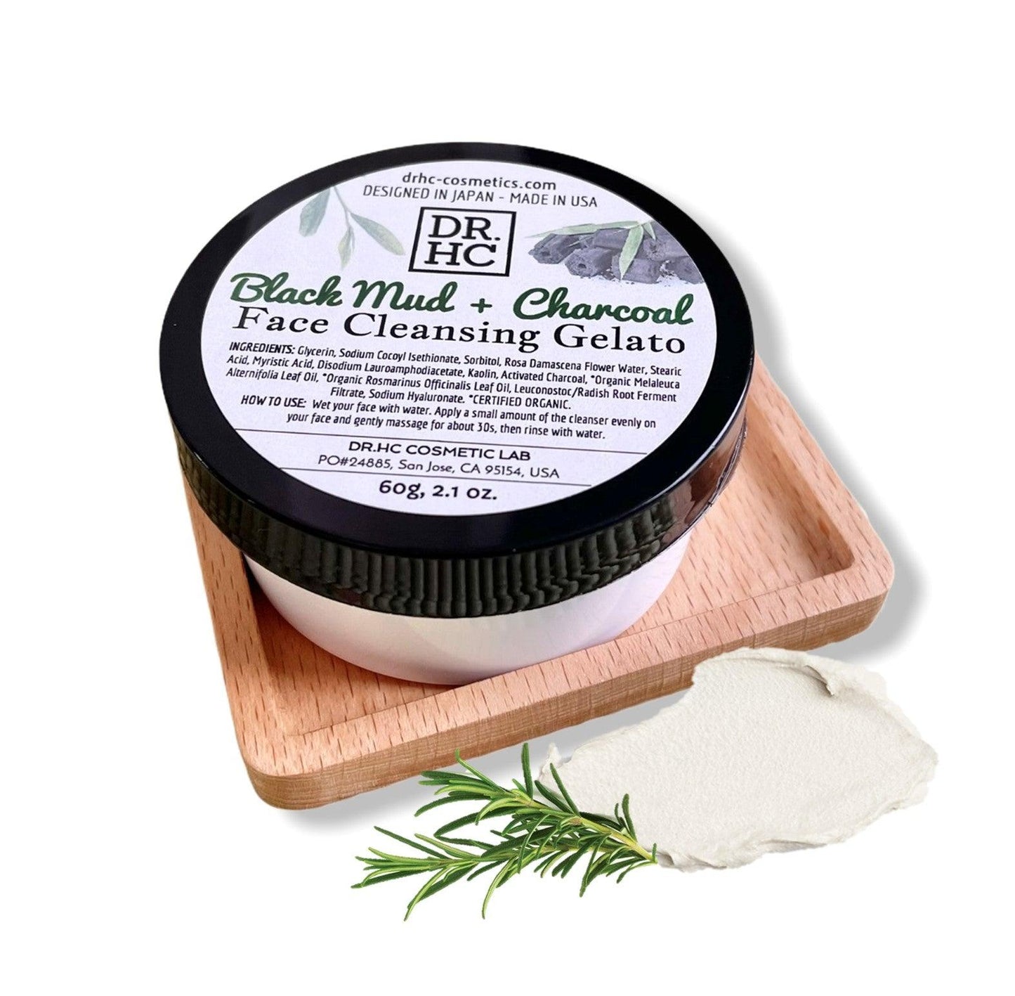 DR.HC Black Mud + Charcoal Face Cleansing Gelato (60g, 2.1oz.) (Anti-pollution, Pore Shrinking, Oil balancing, Anti-acne...)