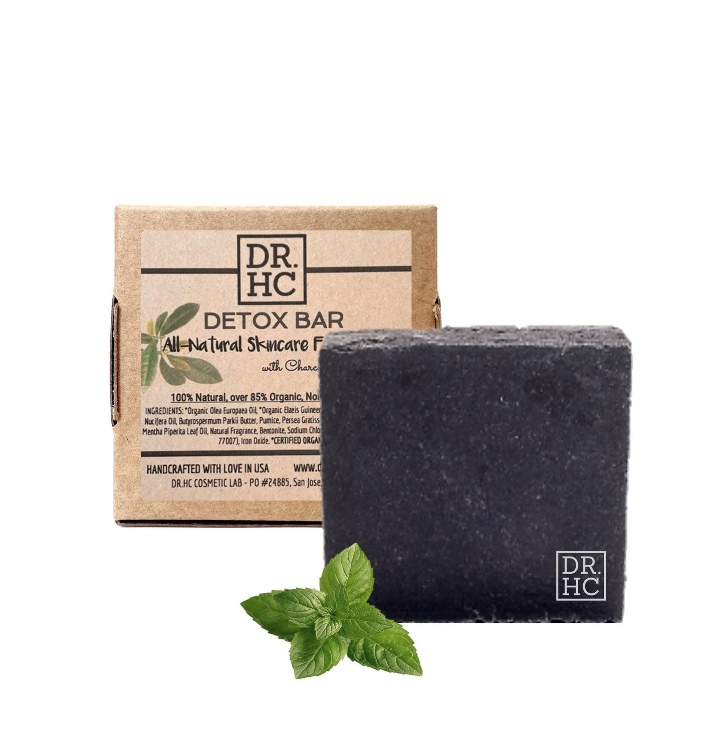 DR.HC Detox Bar All-Natural Skincare Face Soap (110g, 3.8oz.) (Detoxifying, Anti-acne, Anti-scar, Oil balancing...)