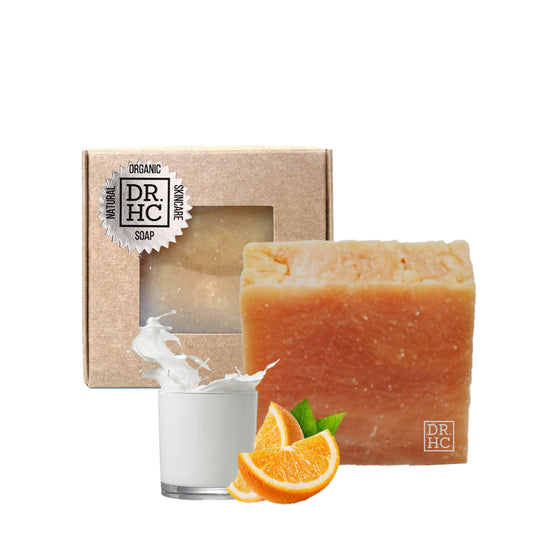 DR.HC Goat Milk Orange All-Natural Skincare Face Soap (110g, 3.8oz.) (Skin brightening, Anti-aging, Anti-acne, Skin recovery...)