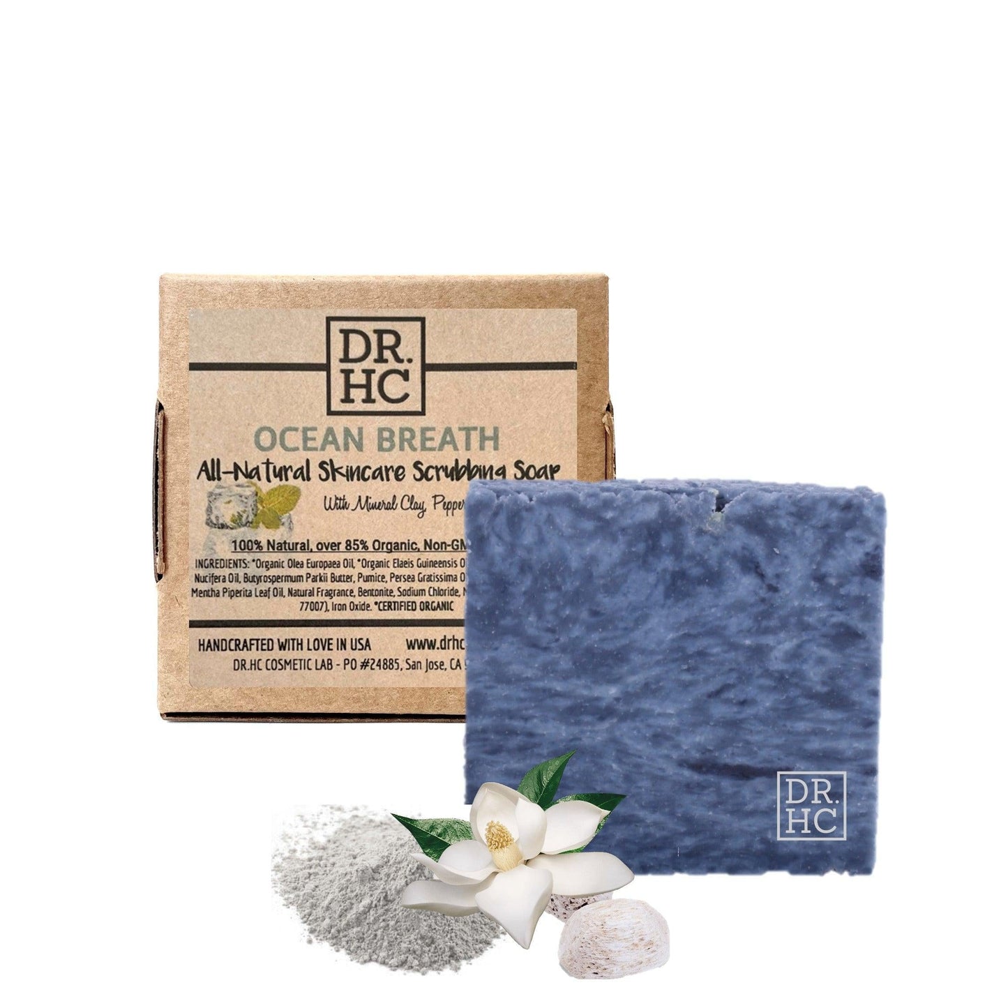DR.HC Ocean Breath All-Natural Skincare Scrubbing Soap (110g, 3.8oz.) (Exfoliating, Detoxifying, Anti-aging, Toning...)